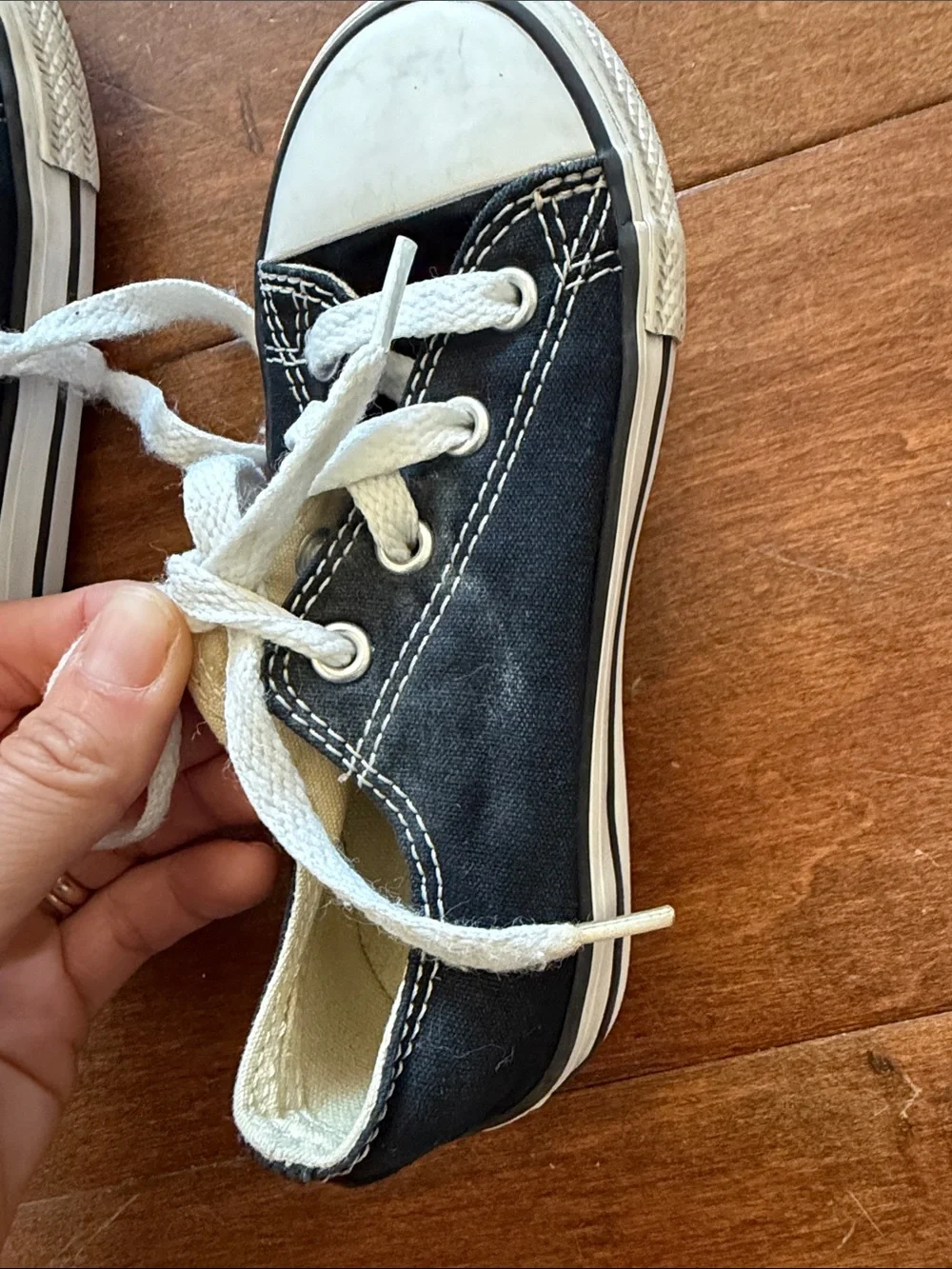 Converse Kids Black Canvas Low-Top Sneakers with White Laces